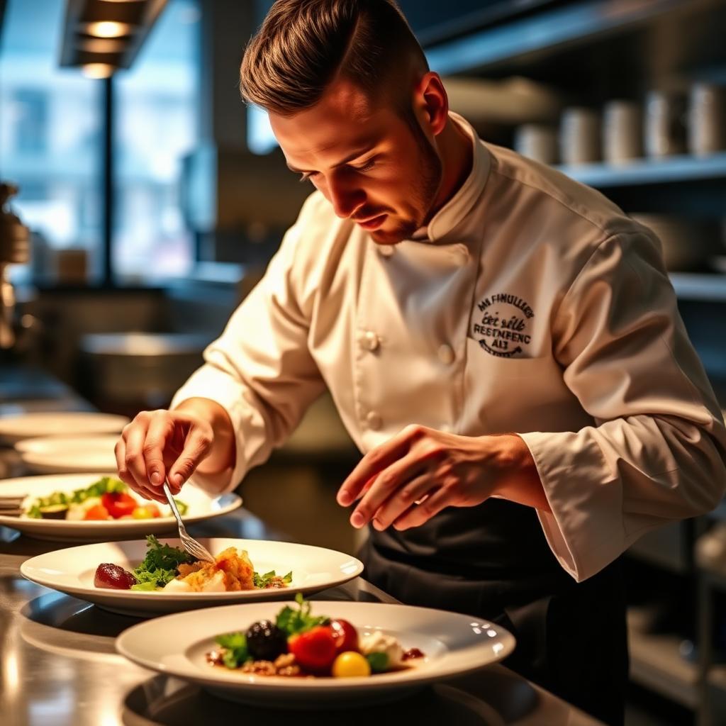 Chef in the hotel kitchen
